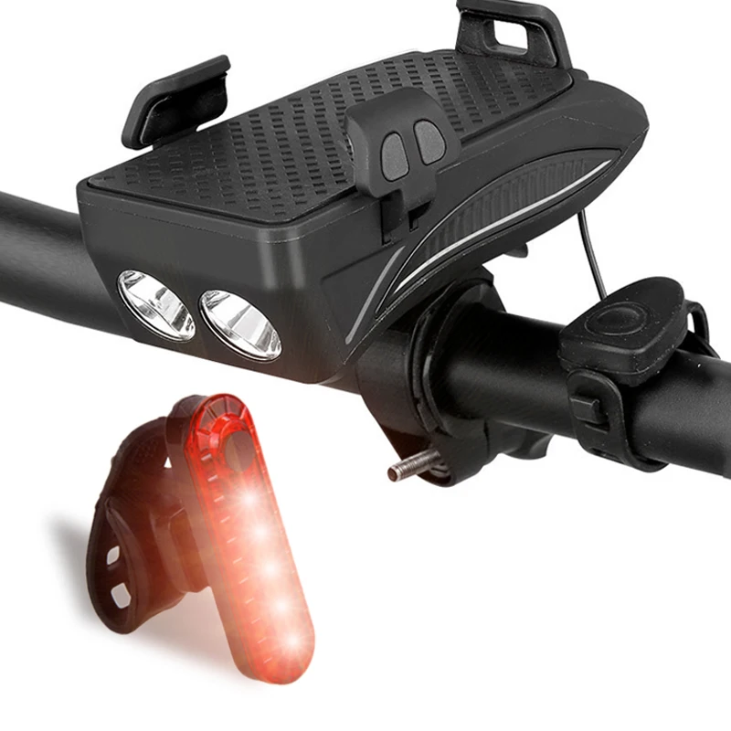 4 в 1 водонепроницаемый USB держатель для телефона 4000 мАч|Велосипедная фара| |
