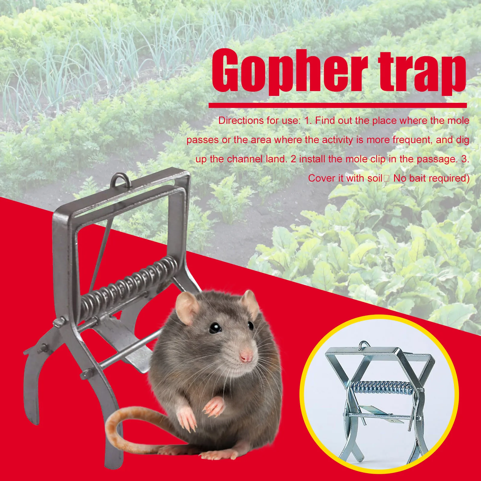 

Galvanized Mole Clamp Mole Trap Field Mouse Trap Mole Clamp Smart Mouse Trap Door Style Creative Flip N Slide Bucket #Y5