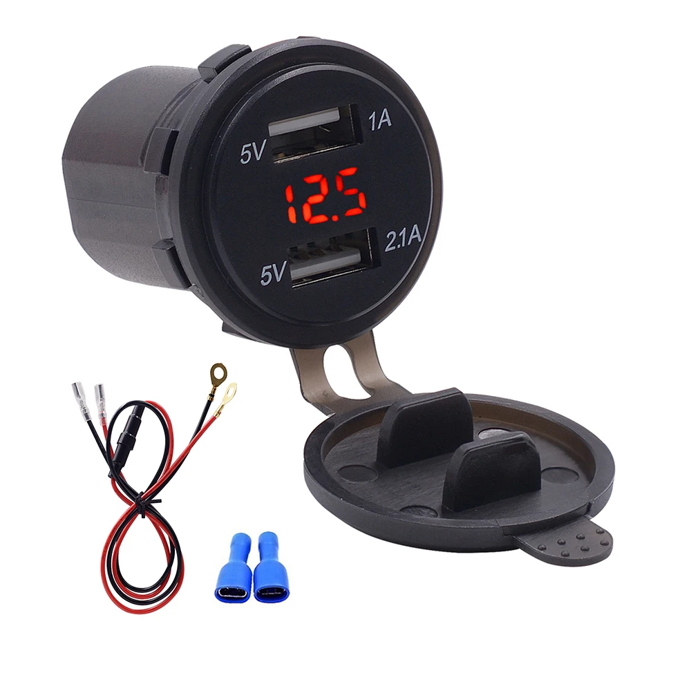 Универсальное автомобильное зарядное устройство USB 3 1 а с двумя портами|Кабели