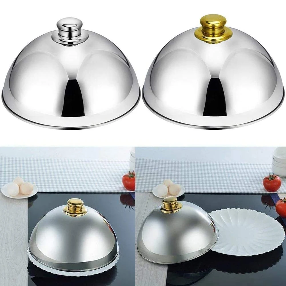 

Stainless Steel Plate Food Cover Dome Service Restaurant Dinner Cafe Home Kitchen