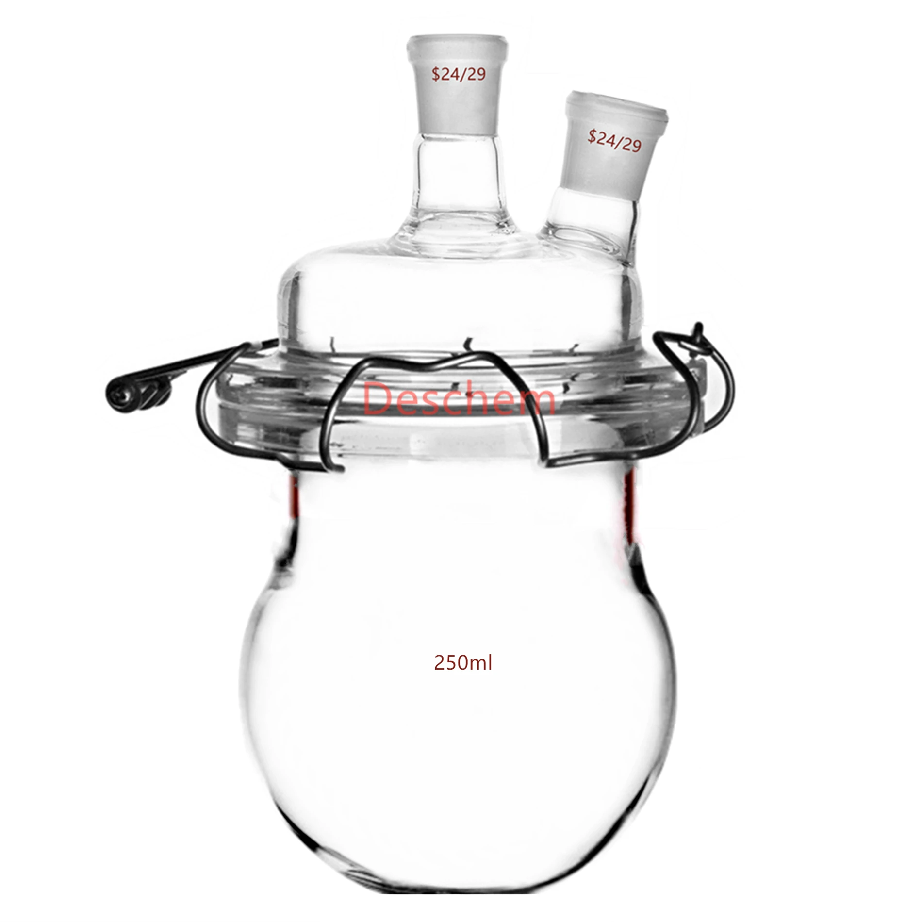 24/29 стеклянная реакционная емкость 2 шейный с плоским дном лабораторный реактор