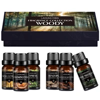 lagunamoon 6pcs gift set woody premium fragrance oil 10ml pine needles frankincense sandalwood fresh cut wood benzoin cypress