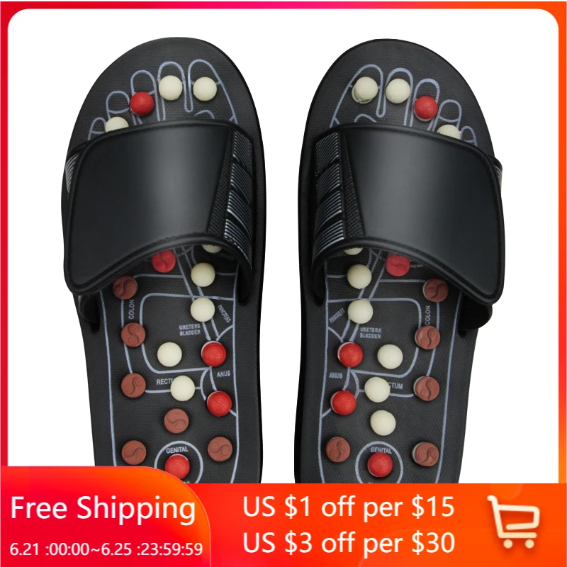 

Feet Massage Slippers Foot Reflexology Acupuncture Therapy Massager Walk Stone Shoes Acupuncture Cobblestone Massager