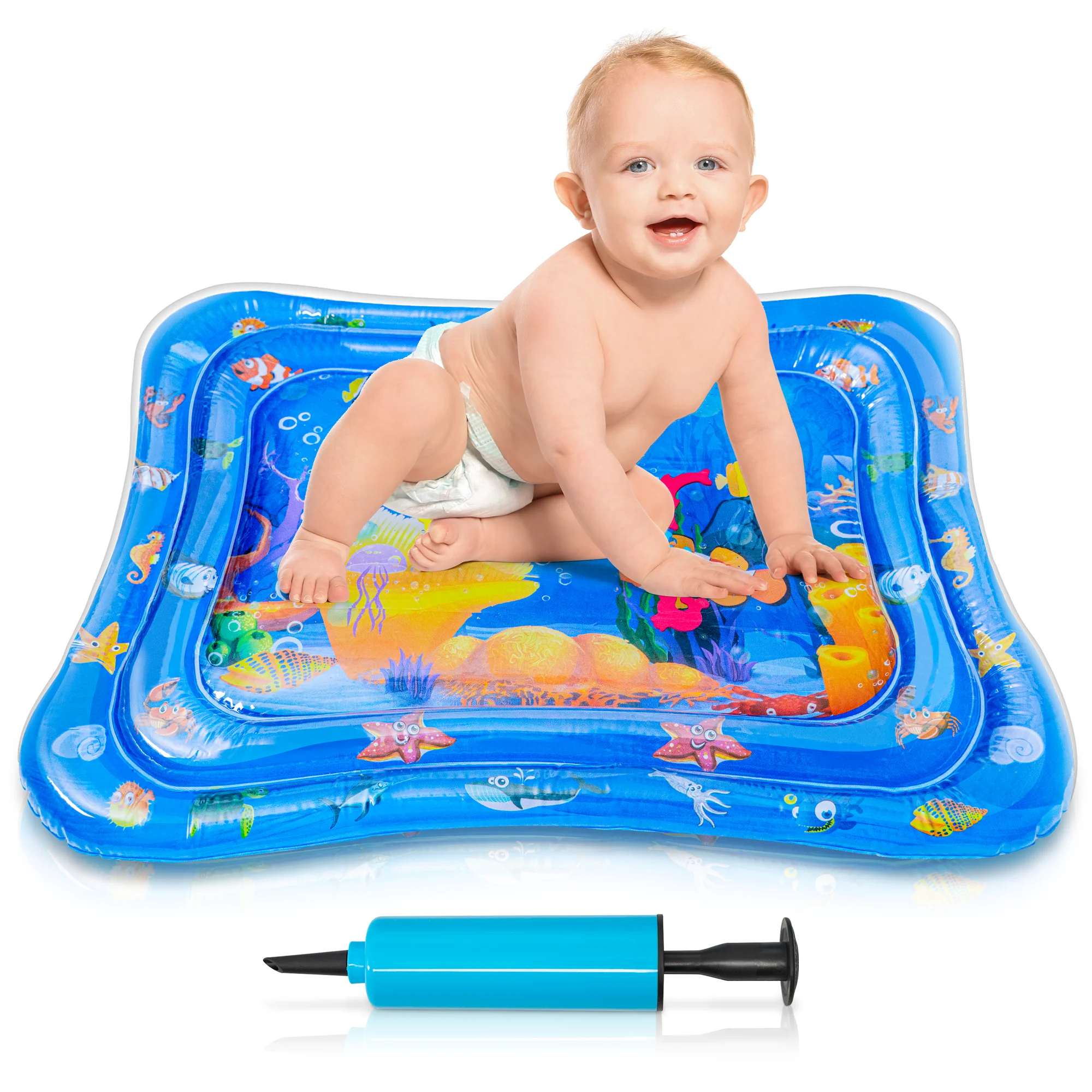 

39" x 31.5" Baby Water Play Mat Inflatable Kids Activity Center Educational Toys for Toddler Boy Girls 3 6 9 12 Months