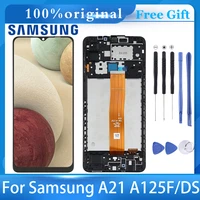 6 5original lcd for samsung galaxy a12 a125 lcd display with frame touch screen digitizer lcd for samsung sm a125f a125fds lcd