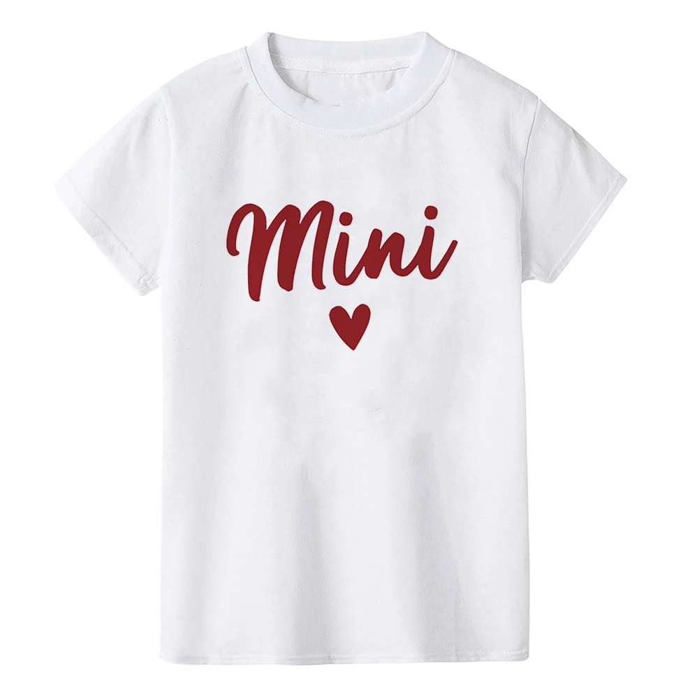 Camiseta rosa y blanca para mam&aacute; y yo, camisas a juego para madre e hija, conjuntos familiares a juego-5