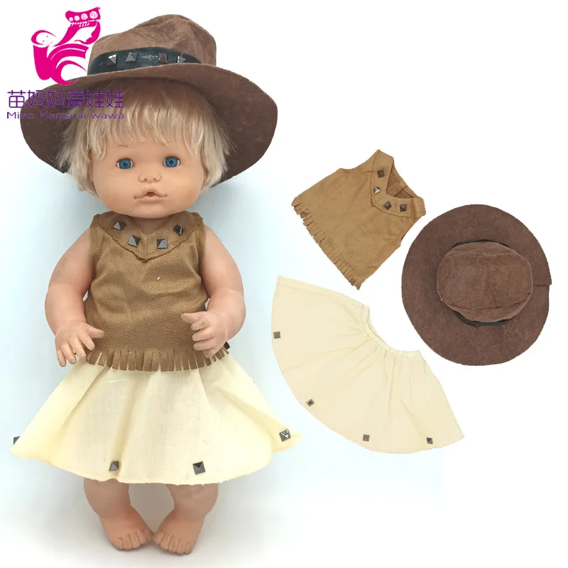 

40 см кукла ковбойская коричневая рубашка юбка Ropa Y Su Hermanita 17 дюймов кукольная одежда костюм