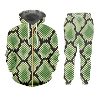 ifpd hoodie and jogging pants suit large size mens 2 pcs set casual animal cosplay 3d printing snake scale print tracksuits