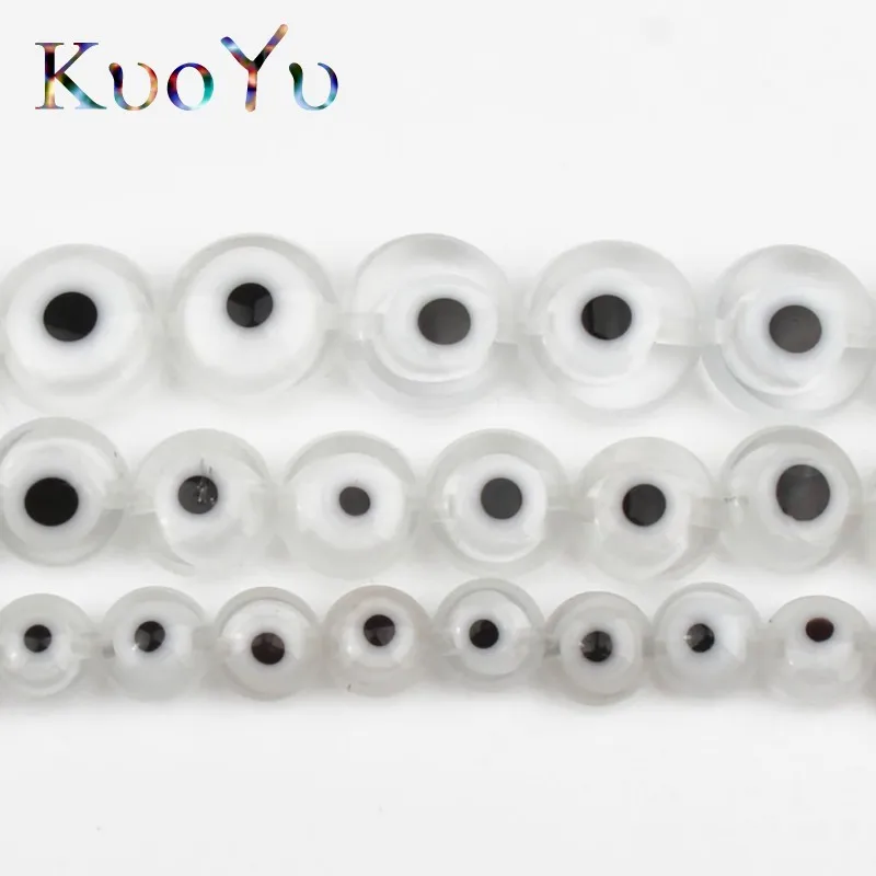 С клипсами Дурной глаз белый бисерами из окрашенным стекла с двойным остеклением