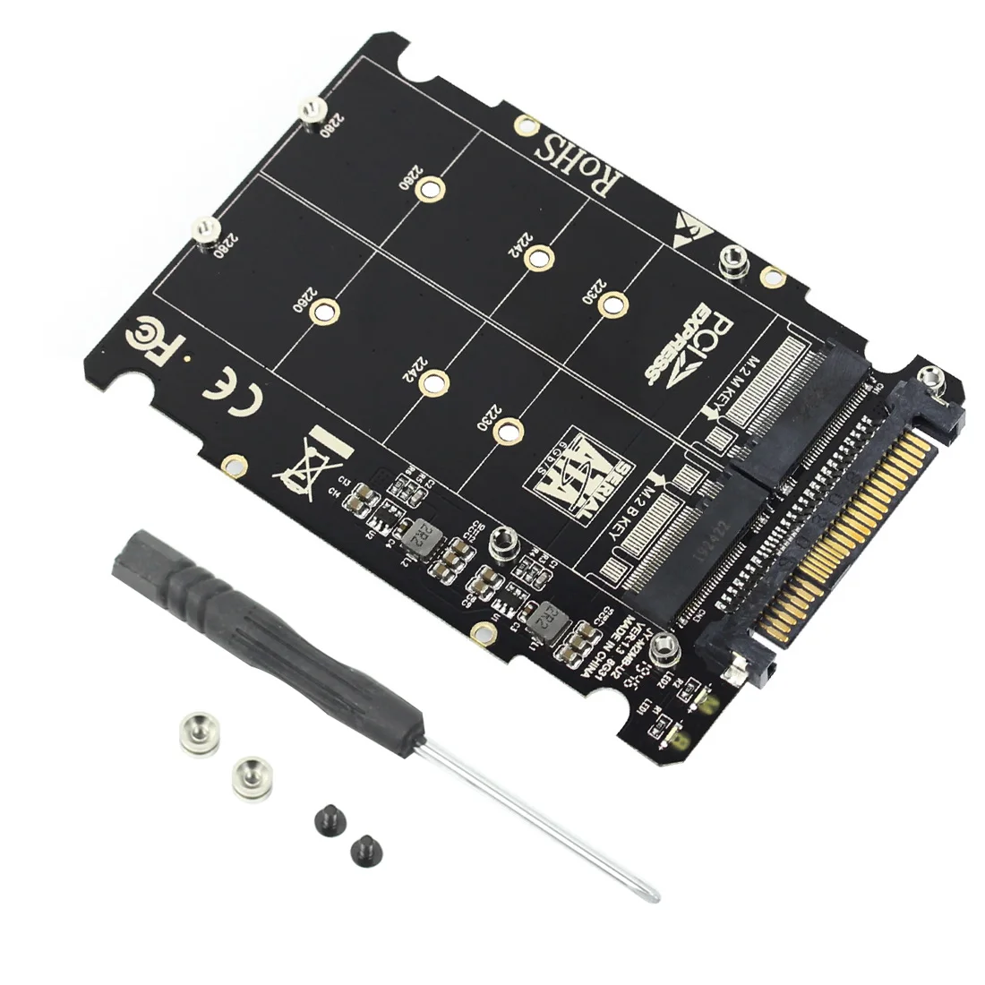 M.2 SSD U.2 адаптер 2in1 для NVMe SATA подключения по шине CAN NGFF PCI e SFF 8639 PCIe M2 конвертер