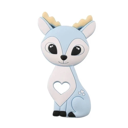 Blue Deer 1 шт. силиконовые снежинки Прорезыватель Рождественская елка звезда кулон Рождественский Олень Подарки для ребенка Лось пряники Ман детский Прорезыватель подарки - Цвет: Blue Deer