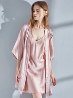 real silk robe women nightgown summer pink homewear sexy nightdress bedgown luxury pure silk sleeping dress bathrobe women