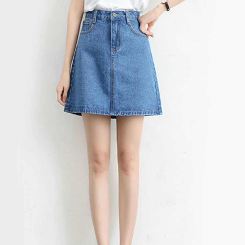 Джинсовая мини-юбка женская летняя 2020 с высокой талией Корейская черная юбка