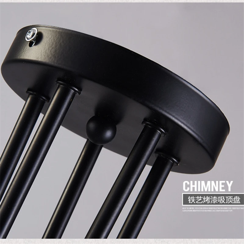 Ретро железная люстра E27 винтажная потолочная лампа в черном/белом/красном цвете