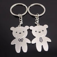 bear lovers cute keychain couple metal keyring gift for lover valentine gift 2 pieces pair lot