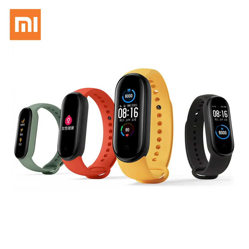 Умные браслеты Xiaomi Miband 5 спортивные 24 часа мониторинг сердечного ритма Магнитная