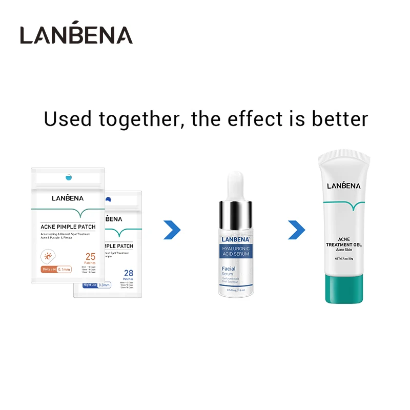 Набор для ухода за кожей лица LANBENA сыворотка с гиалуроновой кислотой патчи от