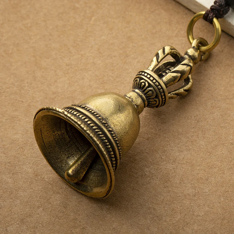 Латунная тибетская буддистская Ваджра брелок с колокольчиком Подвески