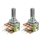 Переменные резисторы uxcell WH148, 1 кОм, двойной поворот, угольный пленочный конический потенциометр, 6 контактов, 2 шт.
