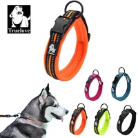 truelove adjustable mesh padded pet dog collar 3m reflective nylon dog collar durable heavy duty for all breed all weather 8size