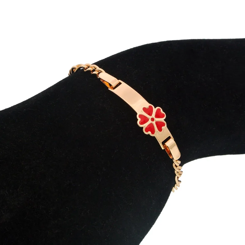 Цветной браслет с сердечком золотой детский детские украшения для крещения