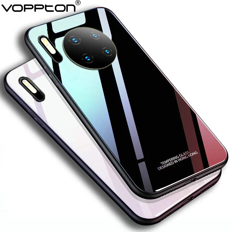 Чехол из закаленного стекла для huawei mate 30 Pro чехол с мягкой рамкой жесткая