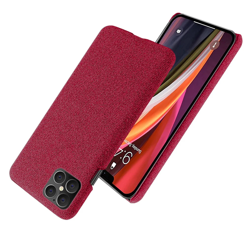 

Cloth Leather Cover Funda For iPhone 12 Mini 11 Pro XS MAX XR X 6 6S 7 8 Plus SE 2 2020 5 5S Slim Retro Cloth Hard PC Phone Case
