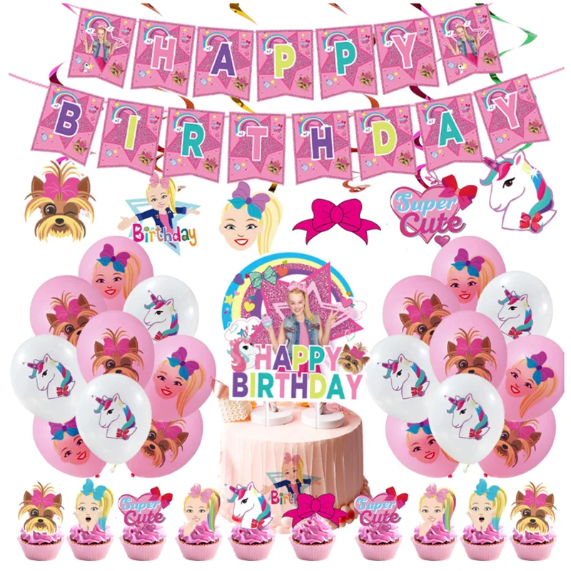 

Pink Girl Birthday Party Decorated With Pink Princess Flag Balloons