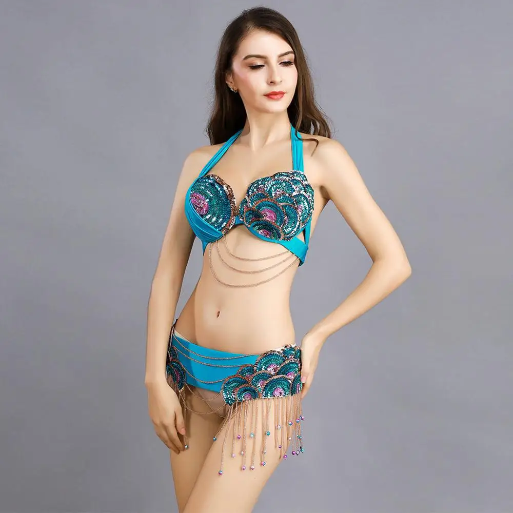 Павлина для индийского беллиданса пайетками и бисером танцы живота Пояс