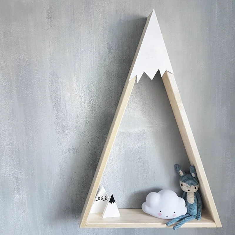 

Wooden Snow Mountain Triangle Room Children's Room Home Decoration Rack