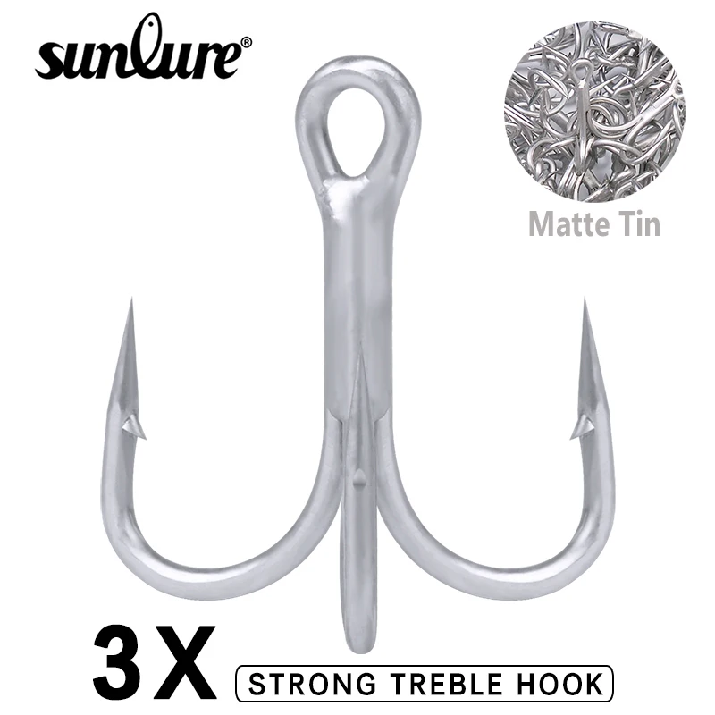 50 шт. рыболовные крючки Sunlure для морской рыбалки 3 тройных крючка из матовой
