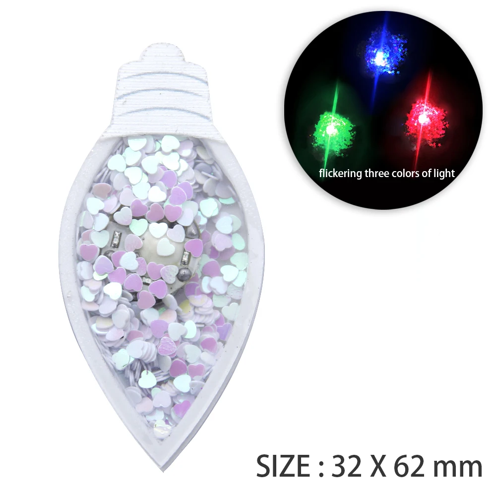 32x62mm Рождественский светящийся зыбучий песочный светильник Bling Shaker Sequins акриловое плоское украшение из смолы с струящимися блестками для самодельных бантов для волос, 1Yc7509 - Цвет: 32x62mm
