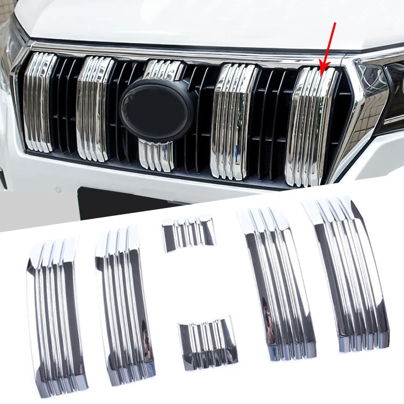 ABS хромированные внешние аксессуары Передняя решетка крышка планки для Toyota Land