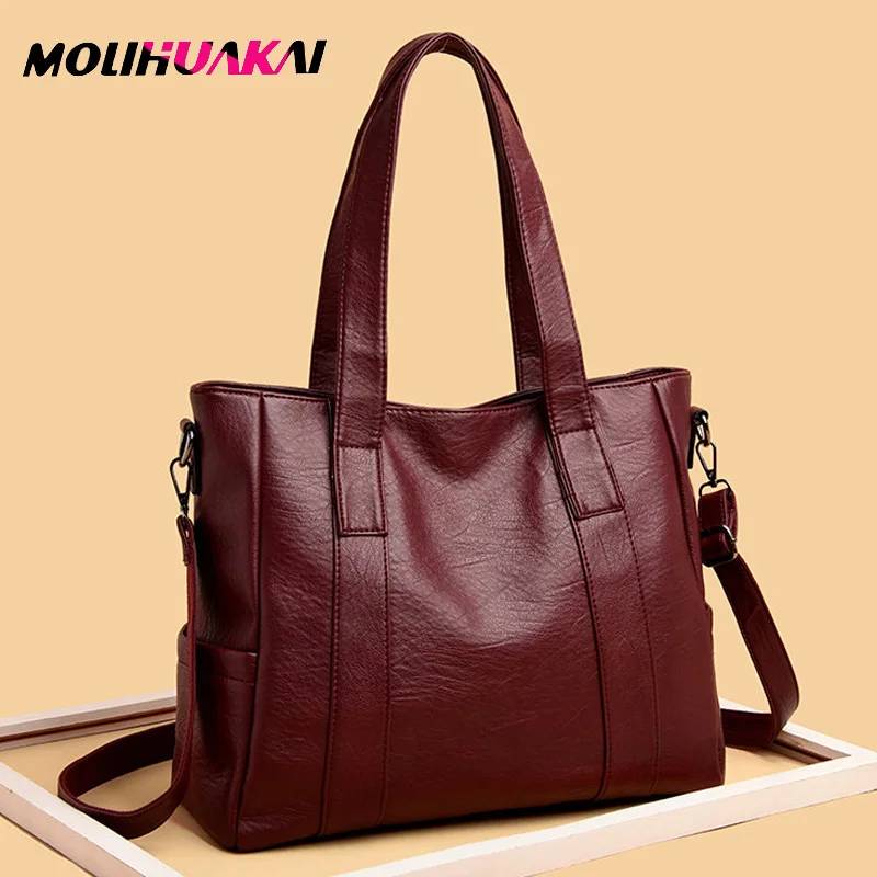 Сумка женская из мягкой кожи винтажный саквояж на плечо дизайнерский брендовый