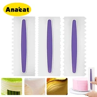 anaeat 1pc cake scraper cake decorating comb icing smoother mousse butter cream cake edge tools plastic sawtooth baking tools