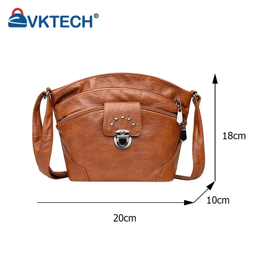 

Fashion Women Soft PU Leather Multi-layer Shoulder Crossbody Messenger Bag Casual Ladies Solid Color Small Purse Handbags