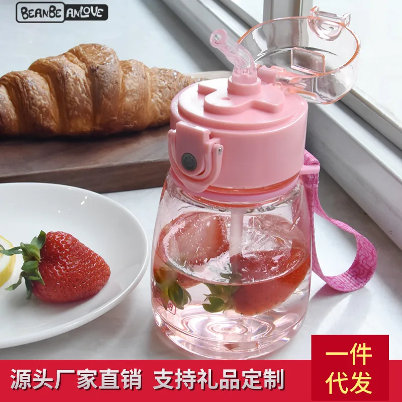

Transparent Simple Modern Bottle School Water Bottles for Kids with Straw Reusable Plastic Cups with Lids Botellas De Agua