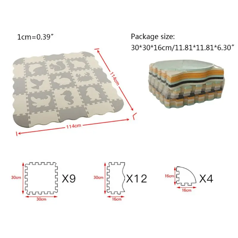 

25 Pcs Baby Play Mat Toddler Kid Indoor Soft Interlocking EVA Foam Floor Playmat D7YD