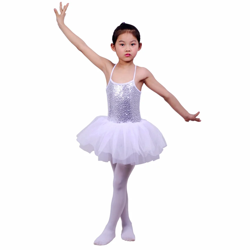 Балетное платье для девочек Детское блестящее Кружевное платье-пачка