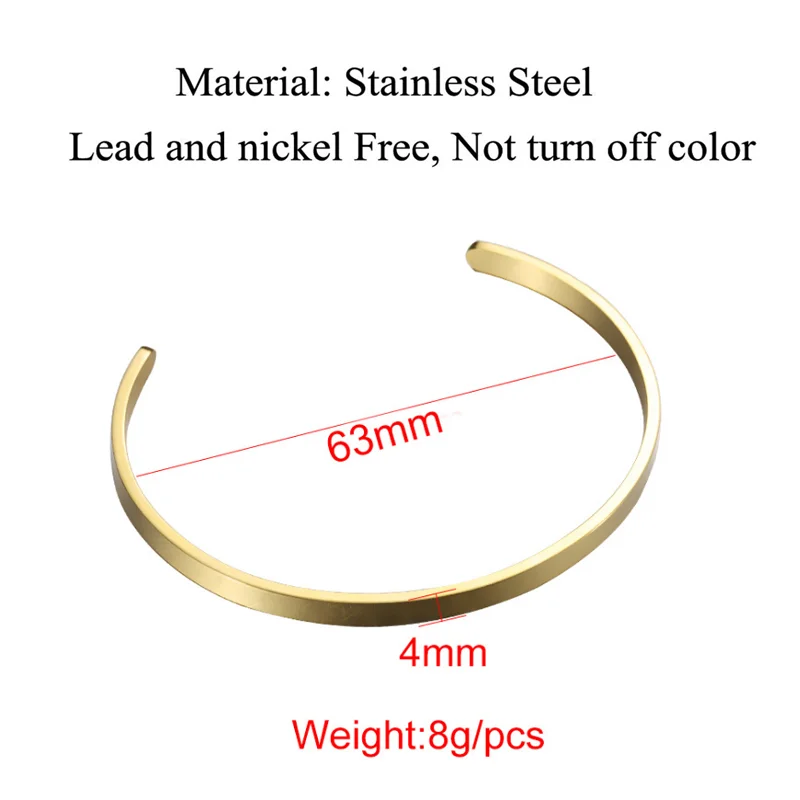 Дропшиппинг регулируемый браслет из нержавеющей стали C-образный открывающийся