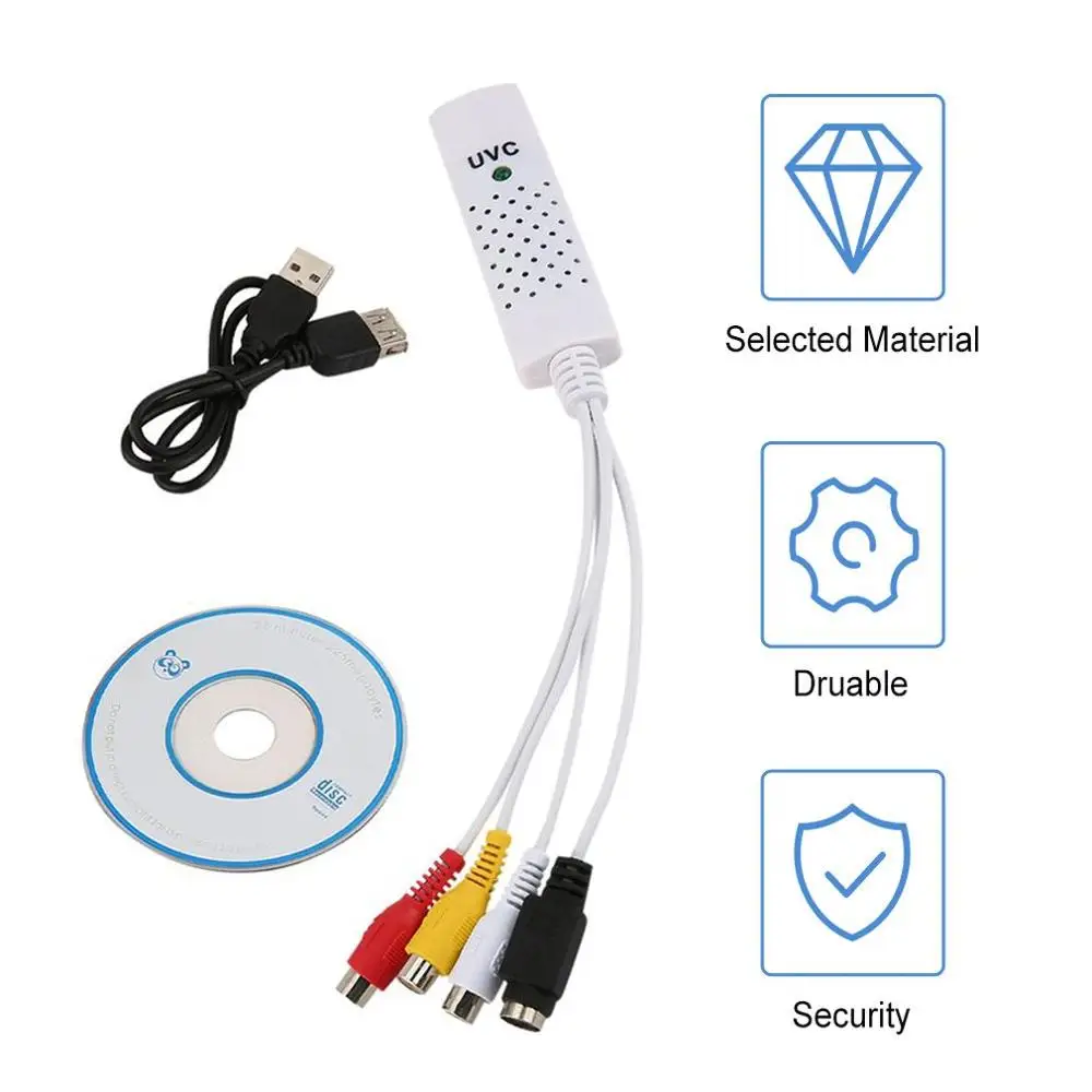 

1set High Quality New USB 2.0 tv dvd vhs video Capture adapter Easy cap card Audio AV mmm for win7 Fast PromotionHot New Arrival