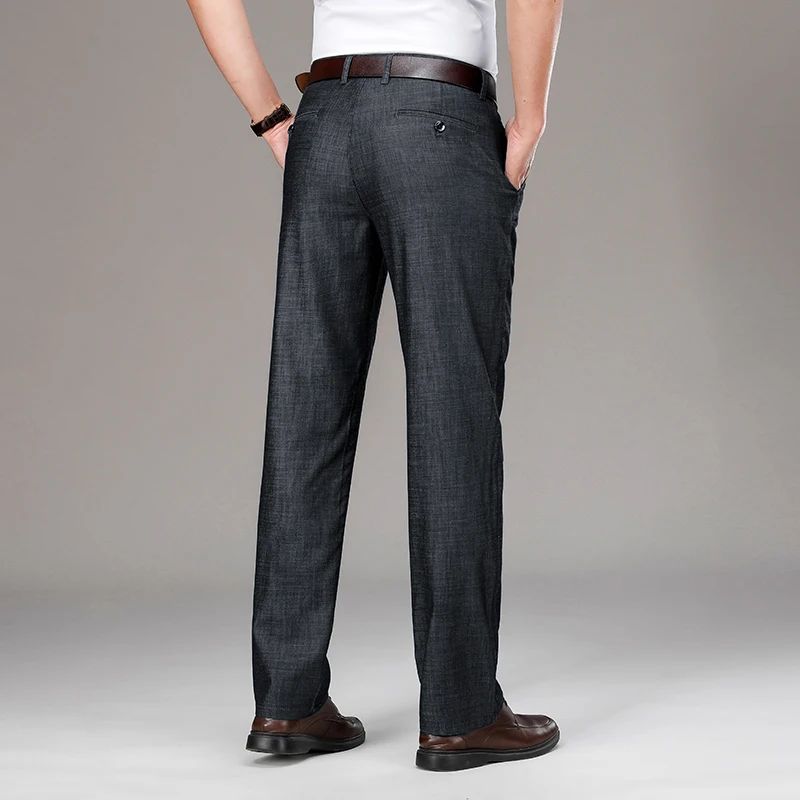 Джинсы мужские прямые в деловом стиле тонкие джинсовые брюки из тенсела