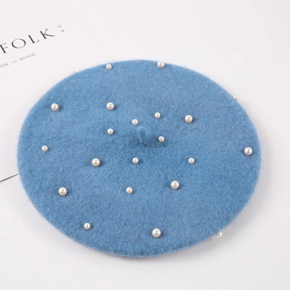 

Baby Girls Boinas Boina Feminina Hipster Pearl Wool Felt Beret Multicolor Painter Cute Hat for Children