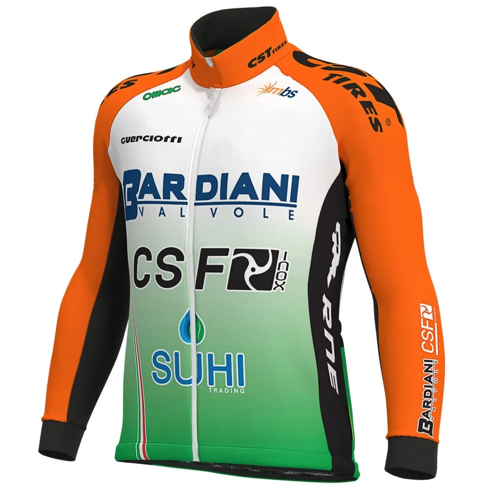 Зимняя флисовая одежда pro team BARDIANI CSF с длинным рукавом для велоспорта, комплект теплой одежды для велоспорта MTB, быстросохнущая велосипедная одежда Ropa ciclismo, гелевая подкладка - Цвет: jersey fleece