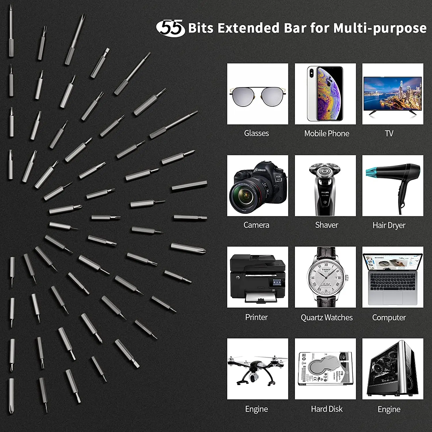 59 in 1 Mini Electric Screwdriver Set Power Tools Wowstick For Repairing Mobile Phones Glasses Computers Laptops | Инструменты