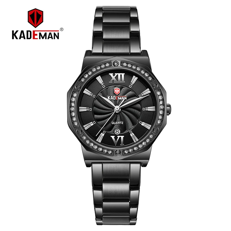 829-B-B-B KADEMAN женские часы новые роскошные ЖЕНСКИЕ НАРЯДНЫЕ кварцевые часы Элегантные Кристаллы браслет наручные часы 3TAM полная сталь Топ бренд - Цвет: 829-B-B-B