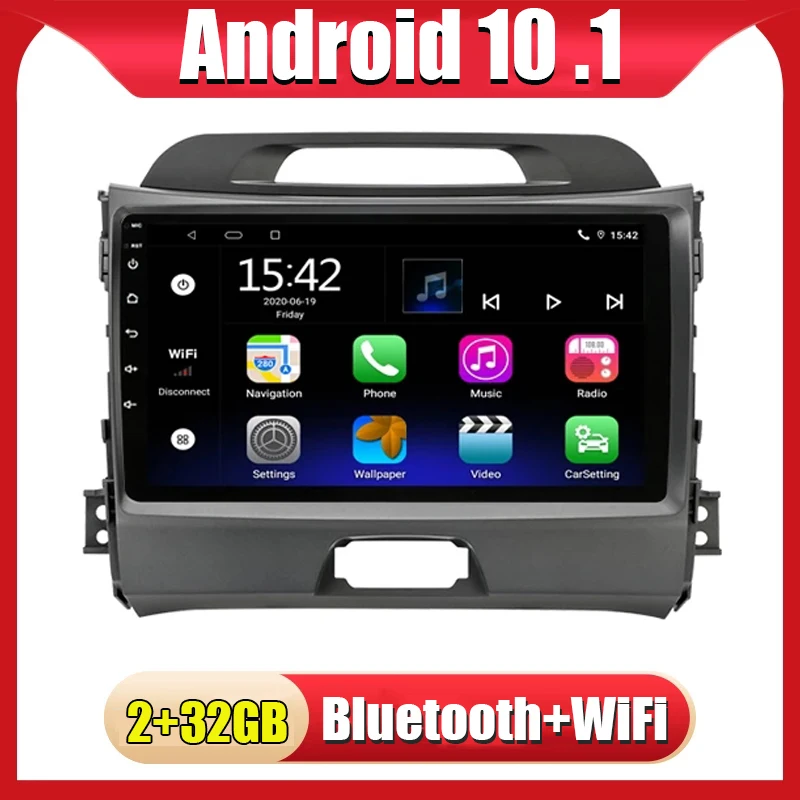 

For KIA sportage 10-16 Android 11 Car Stereo Radio Autoradio GPS Navi Wifi BT Car Multimedia Player 2+32G GPS Wifi Head unit