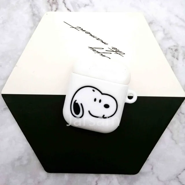 Для Airpods 2 Чехол, силиконовый чехол с рисунком, чехол для air pods, милый чехол для наушников, 3D чехол для наушников, аксессуары для наушников - Цвет: snoo