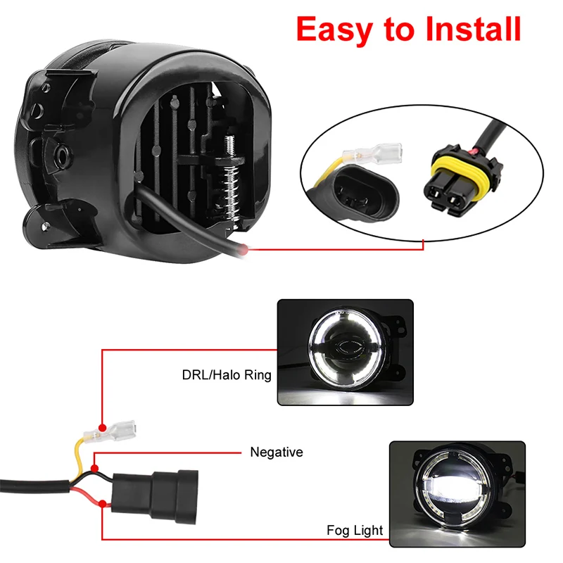 Противотуманные фары 30 Вт 4 дюйма светодиодсветодиодный белые гало кольцевые ДХО