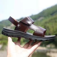 men genuine leather sandals summer classic men shoes slippers soft sandals men roman comfortable walking footwear